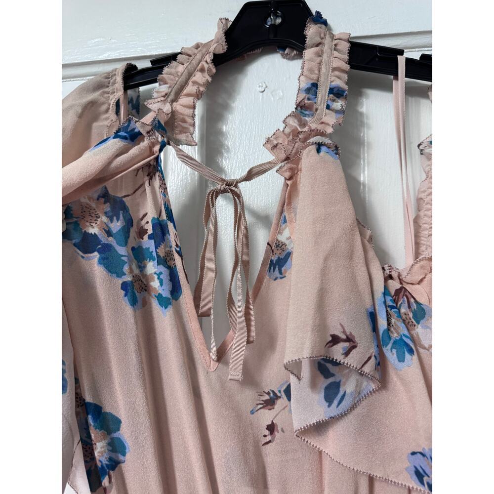 NWT Ulla Johnson Nude Floral Cold Shoulder Valentine Maxi Dress Size 4 - Picture 10 of 16